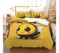 ZHUICHENG Abeille Microfiber Duvet Cover-3 Piece Set Includes Abeille Jaune Duvet Cover and Shams-Soft Brushed Microfiber-Hypoallergenic,Luxury Soft Bedding Entretien Facile Single（140x200cm）