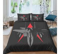ZHUICHENG Avion de Combat Bedding 3 Pièces Avion Duvet Cover Set with Pillow Shams-Soft Brushed Microfiber Fabric-Wrinkle,Shrinkage and Fade Resistant-Easy Care Luxury Soft Bedding Roi（220x240cm）