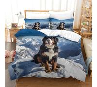 ZHUICHENG Bouvier Bernois Suisse Duvet Cover,Reversible 3D Print Bedding Set,Cosy Comforter Bed Covers Luxury Soft Bedding Qualité Parure De Lit 3 Pièces Housse De Couette Simple（140x200cm）