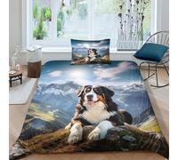 ZHUICHENG Bouvier Bernois Suisse Qualité Supérieure Parure 2 Pièces De Lit De Luxe avec 3D Imprimée Housse De Couette Imprimée Sauvages À Microfibre Fermeture Éclair Enfants Adultes Simple（135x200cm）