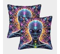 ZHUICHENG Méditation Colorée 3D Printed Taie d’Oreiller Microfibre Décor Chambre Housse d’Oreiller Pleine Conscience Adulte Jeune 50x50cm
