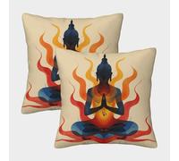 ZHUICHENG Méditation Housse De Coussin Ensemble De 2 Culture Zen Housse De Coussin Décorative Confort Et Douceur Garantis Housses De Coussin pour Canapé-lit 45x45cm