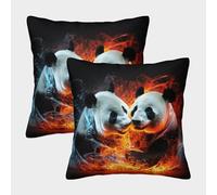 ZHUICHENG Panda Housse De Coussin Ensemble De 2 Cadeau Panda pour Enfants Taie d'oreiller Décoratif Canapé Confort Et Douceur Garantis Coussins pour Animaux De Compagnie 50x50cm