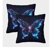 ZHUICHENG Papillon Housse De Coussin Ensemble De 2 Décoration de Papillon Taie d'oreiller Décoratif Canapé Confort Et Douceur Garantis Coussins pour Animaux De Compagnie 45x45cm