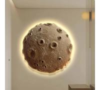 ZhuiFengA Applique murale 3D en forme lune avec télécommande, idéale pour un salon, une chambre ou comme cadeau d'anniversaire ou de Noël.(80cm)