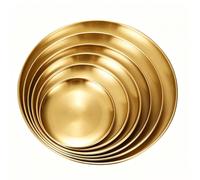 ZhuiFengAA Ensemble 6 plaques à pizza pour four, 6 plaques à pizza en acier inoxydable de différentes tailles, Pour la cuisine et les fêtes à la maison(Gold)