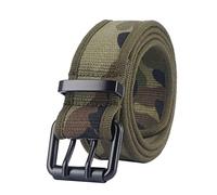 ZhuiKun Ceinture Militaire Tactique en Toile Unisexe, Boucle à Double Broche Courroie pour Jeans Pantalon de Travail - Camouflage, 110cm