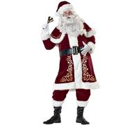 ZhuiKun Costume Père Noël Noël Adulte, Déguisement Homme et Femme pour Fêtes, Ensemble Cosplay et Soirées de Noël - Masculin, XXL