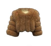 ZhuiKun Fille Manteau en Fausse Fourrure Blousons Court en Fourrure Artificielle Solide Épais Chaud Veste d'hiver - Kaki, 100