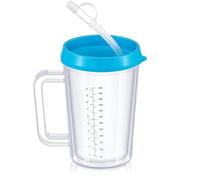 ZHUIYIWIN 600ml Tasse à boire pour adultes handicapés,Gobelet Pour Personnes Âgées, Mug de Voyage Portable avec Couvercle en Paille Pour Enfants Pour Adultes Pour Personnes Âgées (Bleu clair)