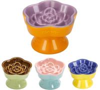 ZHUIYIWIN Gamelle pour Chats, Antidérapante pour Animaux, Gamelle Eau Chat pour Les Chiots et Les Chats, gamelles en céramique pour Chat (Glycine ensoleillée)