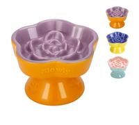 ZHUIYIWIN Gamelle pour Chats, Antidérapante pour Animaux, Gamelle Eau Chat pour Les Chiots et Les Chats, gamelles en céramique pour Chat (Glycine ensoleillée)