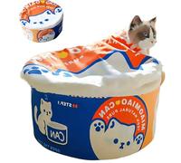 ZHUIYIWIN Lit Niche pour, Niche pour Chat pour avec Coussin Amovible Lavable rembourré, Lit apaisant pour Chat Petit Chien (Bleu Orange, L)