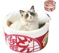 ZHUIYIWIN Lit Niche pour, Niche pour Chat pour avec Coussin Amovible Lavable rembourré, Lit apaisant pour Chat Petit Chien (Rouge, L)