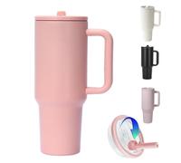 ZHUIYIWIN Mug Isotherme avec Paille et Poignée, 24h glacé / 12h chaud Gobelet de voyage Tasse à café, Tasse Isotherme Anti-fuite, Gourde Isotherme Sans BPA, isolant bouteille to go, Rose, 30oz