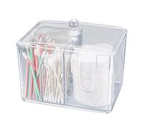 Zhujiehigh 1 Boîte Distributeur Coton-Tige Acrylique avec Couvercle | Rangement cotons-tiges, disques coton, idéal cosmétiques salle bain, acrylique avec couvercle.