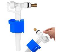 Zhujiehigh 1 Pièce Robinet de Remplissage WC en Laiton, Bleu | Robinet flotteur universel, raccords G3/8 et G1/2, pour réservoir de chasse d'eau, couleur bleu.