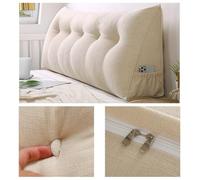 ZHULONGRUSHUI Coussin de Lecture pour lit ou canapé,Oreiller Triangulaire Coussin Coin,Coussin Dossier pour Regarder La Télévision,Lire,Travailler sur Un Ordinateur Portable (Beige,180 * 50 * 20cm)