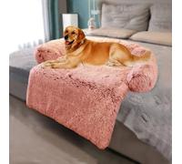 ZHULONGRUSHUI Fluffy Hug Panier pour Chien, Tapis en Peluche pour Animaux, Couverture de Protection pour Canapé, Housse Amovible Lavable, Idéal pour Lit, Canapé, Voiture (60 * 50 * 12cm,Rose)