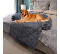 ZHULONGRUSHUI Fluffy Hug Panier pour Chien, Tapis en Peluche pour Animaux, Couverture de Protection pour Canapé, Housse Amovible Lavable, Idéal pour Lit, Canapé, Voiture (70 * 65 * 15cm,Gris foncé)