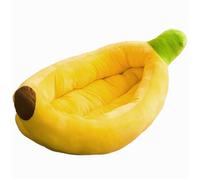 ZHULONGRUSHUI Lit d'intérieur doux en forme de banane avec fermeture éclair, confortable et apaisant pour petits chiens, coussin amovible (70 x 45 x 15 cm)