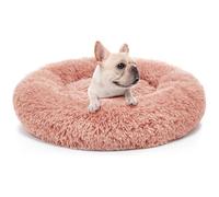 ZHULONGRUSHUI Lit pour Chats en Peluche Doux, Forme Donut, Coussin pour Chien avec Rembourrage Extra épais, Lit Rond Moelleux pour Petits, Moyenne et Grands Animaux Domestiques (Rose,2XL-100cm/39in)