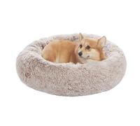 ZHULONGRUSHUI Lit pour Chats en Peluche Doux, Forme Donut, Coussin pour Chien avec Rembourrage Extra épais, Lit Rond Moelleux pour Petits, Moyenne et Grands Animaux Domestiques (Kaki,2XL-100cm/39in)