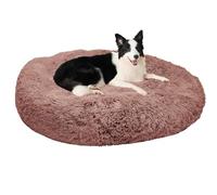 ZHULONGRUSHUI Panier Chat et Chien Moelleux Rond, Coussin pour Chat et Chien Anti Stress Apaisant en Peluche, Anti-Dérapant, Lit Donut Orthopédique Grande Taille, Lavable en Machine (Kaki,100CM)