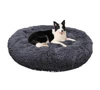 ZHULONGRUSHUI Panier Chat et Chien Moelleux Rond, Coussin pour Chat et Chien Anti Stress Apaisant en Peluche, Anti-Dérapant, Lit Donut Orthopédique Grande Taille, Lavable en Machine (Gris foncé,60CM)
