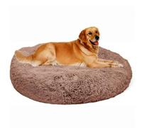 ZHULONGRUSHUI Panier Chat et Chien Moelleux Rond, Forme Donut, Panier Chat Anti-Dérapant Lavable, Lit Donut Orthopédique Anti Stress Apaisant en Peluche pour Chat Chien Petit Moyen Taille (Kaki,80CM)