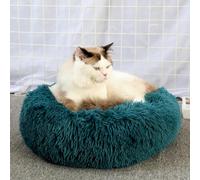 ZHULONGRUSHUI Panier Chat et Chien Moelleux Rond, Lit Donut pour Chiens et Chats, Lavable avec Fond Antidérapant - pour Chiens de Grande, Moyenne et Petite Taille (Cyan,L-70cm/27in)