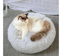 ZHULONGRUSHUI Panier Chat et Chien Moelleux Rond, Lit Donut pour Chiens et Chats, Lavable avec Fond Antidérapant - pour Chiens de Grande, Moyenne et Petite Taille (Gris Clair,L-70cm/27in)