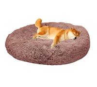 ZHULONGRUSHUI Panier pour Chien et Chat en Peluche, Moelleux et Confortable, Lit pour Chat D'intérieur, Forme Donut, Panier Rond Anti-Dérapant pour Moyen et Grands Chiens (Kaki,110CM)