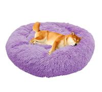 ZHULONGRUSHUI Panier pour Chien et Chat en Peluche, Moelleux et Confortable, Lit pour Chat D'intérieur, Forme Donut, Panier Rond Anti-Dérapant pour Moyen et Grands Chiens (Violet,100CM)