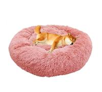 ZHULONGRUSHUI Panier pour Chien et Chat en Peluche, Moelleux et Confortable, Lit pour Chat D'intérieur, Forme Donut, Panier Rond Anti-Dérapant pour Moyen et Grands Chiens (Rose,60CM)