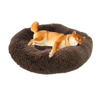ZHULONGRUSHUI Panier pour Chien et Chat en Peluche, Moelleux et Confortable, Lit pour Chat D'intérieur, Forme Donut, Panier Rond Anti-Dérapant pour Moyen et Grands Chiens (Marron,120CM)