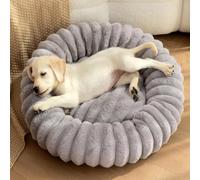 ZHULONGRUSHUI Panier pour Chien et Chat Lavable, Canapé Orthopédique, Coussin Anti-Stress, Anti-dérapant et Ultra Doux, Chaud et Confortable (Gris, 90cm/35.4in)