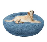 ZHULONGRUSHUI Panier Rond Chien Moelleux, Lit Donut pour Chiens et Chats, Anti-Dérapant, Coussin pour Chien avec Rembourrage Extra épais pour Petits et Grands Animaux Domestiques (Bleu,110CM)