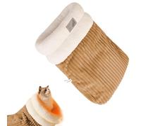 ZHULONGRUSHUI Sac de Couchage pour Chat,Sac de Couchage d'hiver pour Chat,Lit Chauffant pour Chat,Lit pour Chat Sécurisé Semi-fermé,Petit Sac De Couchage pour Chats Chiens (L,Marron)