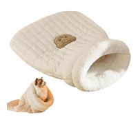ZHULONGRUSHUI Sac de Couchage pour Chats,Lit pour Chat,Chaud et Confortable,Lit pour Animal de Compagnie Semi-fermé,Lit Portable pour Chats Chiens,Conception de Grande Poche (L,Blanc)