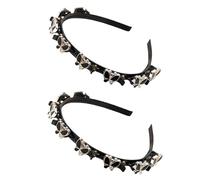 Zhuluck Lot de 2 bandeaux à cheveux tressés noirs avec clips - Double frange - Tresse torsadée - Accessoires de cheveux tendance pour femmes et filles