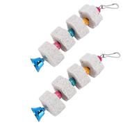 Zhuluck Lot de 2 pierres à mâcher blanches pour perroquets, hamsters et autres petits animaux de petite taille