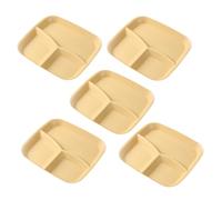 ZHUMCCY Assiette Divisée | Plat De Service Réutilisable À 3 Compartiments | Lot de 5 Assiettes avec Divisions,Pour La Cuisine À La Maison, La Cuisson, La Consommation De Fruits, Légumes,