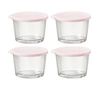 ZHUMCCY Bols En Verre | 4 Pièces Bocaux Étanches Empilables Réutilisables - Contenants Alimentaires En Verre | Pour Cuisine Cuisson Pâtisserie Garde-Manger Réfrigérateur
