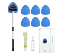 ZHUMCCY Brosse de Nettoyage de vitres, kit de Brosse de Nettoyage de Pare-Brise,Nettoyant pour vitres de Pare-Brise de Voiture à Brosse évolutive - Brosse de fenêtre Facile à Nettoyer, Entretien du