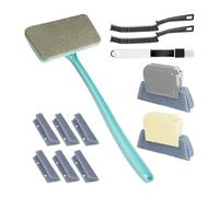 ZHUMCCY Brosse De Nettoyage pour Rainures De Fenêtre | Brosse pour Nettoyage Moustiquaire,Raclette Amovible Long Manche pour Carrelage Joints Salle De Bains Cuisine
