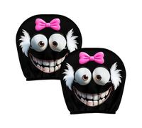 ZHUMCCY Housse Appuie-Tête Voiture - 2 Pièces Housses pour Appui-Tête Véhicule - Décorations Intérieures Amusantes Design Yeux Cartoon Mignons | Pour Famille Voiture Remorque Tracteur Camion SUV MPV