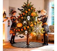 ZHUMCCY Jupe d'arbre Horreur | 60cm Matelas Toile Araignée Festif,Tapis Horreur Halloween Maison Campagne Nuit Cauchemar Intérieur Extérieur | Décoration Fête Jardin Maison Hantée