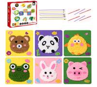 ZHUMCCY Kit De Coutures D'animaux, Ensemble De 6 Pièces, Kit De Broderie Pour Enfant Avec Motif Kits De Coutures Pour Enfant Kits D'aiguilles À Poinçonner Pour Débutants Pour Filles Et Garçons