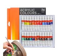 ZHUMCCY Peinture pour Toile, 24 Couleurs Peinture Artisanat, Pigments Riches Imperméables pour Bois Tissu Céramique Débutants et Artistes
